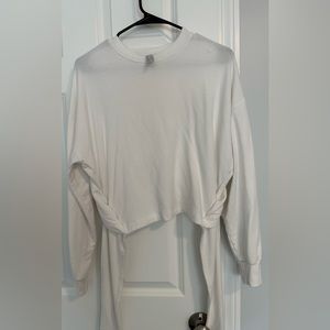 Athleta yoga tie back cropped sweatshirt